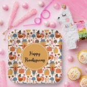 Türkei und Scarecrow Erntedank Pattern Pappteller (Party)