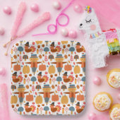 Türkei und Scarecrow Erntedank Pattern Pappteller (Party)