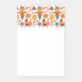 Türkei und Scarecrow Erntedank Pattern Post-it Klebezettel (Vorderseite)
