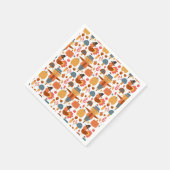 Türkei und Scarecrow Erntedank Pattern Serviette (Ecke)