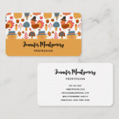 Türkei und Scarecrow Erntedank Pattern Visitenkarte (Vorne/Hinten)