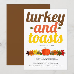 Türkei und Toasts moderne Typografie Friendsgiving Einladung