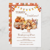 Türkei und Touchdown Erntedank Dinner Einladung (Vorne/Hinten)