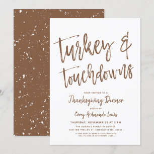 Türkei und Touchdown Erntedank Party Brown Einladung