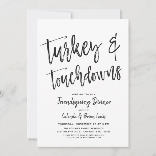 Türkei und Touchdown | Freundliches Party Einladung (Vorderseite)