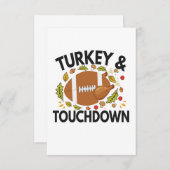 Türkei und Touchdown Funny Football Türkei Fall RSVP Karte (Vorne/Hinten)