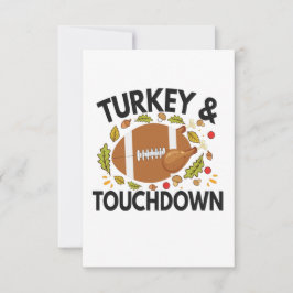 Türkei und Touchdown Funny Football Türkei Fall RSVP Karte