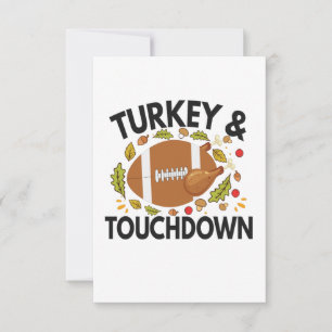 Türkei und Touchdown Funny Football Türkei Fall RSVP Karte