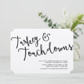 Türkei und Touchdowns Erntedank Dinner Einladung (Stehend Vorderseite)