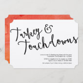 Türkei und Touchdowns Erntedank Dinner Einladung (Vorne/Hinten)