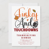 Türkei und Touchdowns Erntedank Dinner Einladung (Vorderseite)