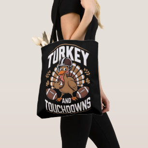 Türkei und Touchdowns Erntedank Football Tasche