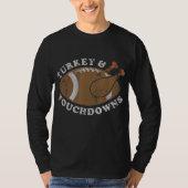 Türkei und Touchdowns Funny Erntedank Football T-Shirt (Vorderseite)