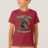 Türkei und Touchdowns Funny Erntedank T - Shirt (Vorderseite)