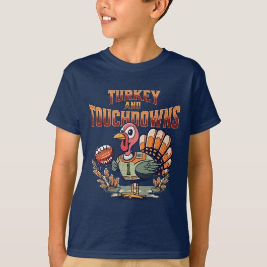 Türkei und Touchdowns für Kinder und Erwachsene T-Shirt (Vorderseite)