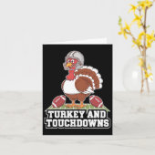 Türkei und Touchdowns Fußball Erntedank Squad Karte (Gelbe Blume)