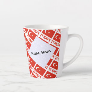 Türkei und türkische Flagge gekachelt personalisie Milchtasse
