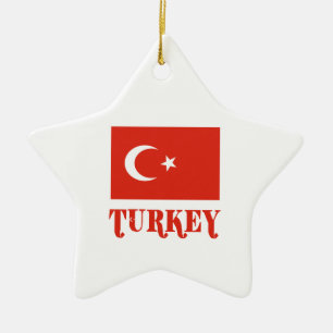 Türkei und türkische Flagge Keramikornament