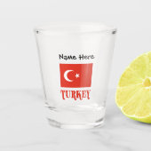 Türkei und türkische Flagge mit Ihrem Namen Shotgl Schnapsglas (Vorderseite)