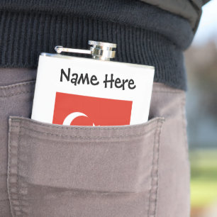 Türkei und türkische Flagge personalisiert  Flachmann
