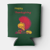 Türkei und Veggies glücklich Thanksgiving grün Dosenkühler (Vorderseite)