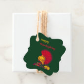 Türkei und Veggies glücklich Thanksgiving grün Geschenkanhänger (Beispiel)