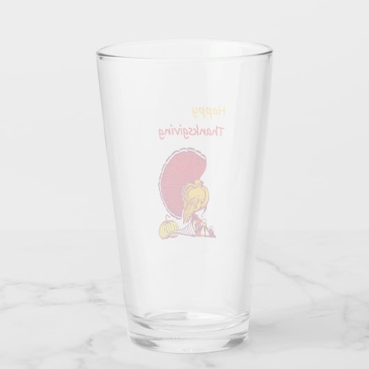 Türkei und Veggies glücklich Thanksgiving grün Glas (Rückseite)