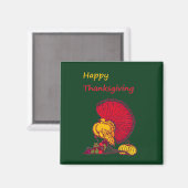 Türkei und Veggies glücklich Thanksgiving grün Magnet (Vorderseite/Rückseite)