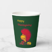 Türkei und Veggies glücklich Thanksgiving grün Pappbecher (Vorderseite)