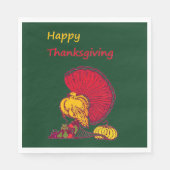 Türkei und Veggies glücklich Thanksgiving grün Serviette (Vorderseite)