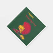 Türkei und Veggies glücklich Thanksgiving grün Serviette (Ecke)