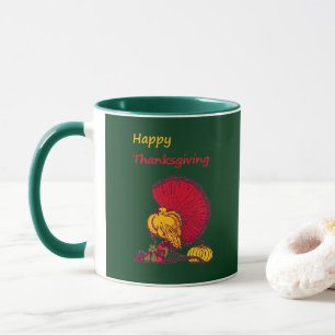 Türkei und Veggies glücklich Thanksgiving grün Tasse
