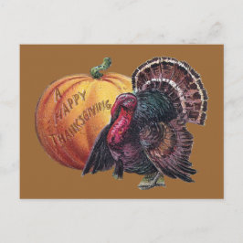 Türkei und Vintager Erntedank Pumpkin Feiertagspostkarte