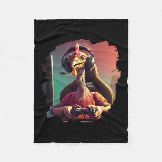 Türkei Video Game Gamer Erntedank Türkei Fleecedecke (Vorderseite)