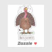 Türkei Witziger Bauernvogel mit Cartoon Aufkleber (Blatt)