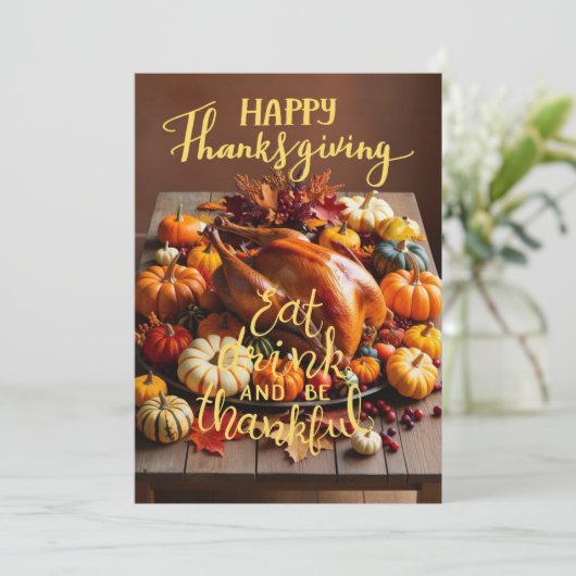 Türkei Zeit: Erntedank Feiertagskarte (Stehend Vorderseite)