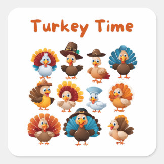 Türkei Zeit Quadratischer Aufkleber
