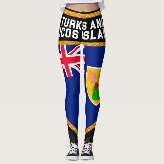 Türken und Caicos-Flagge Leggings (Vorderseite)