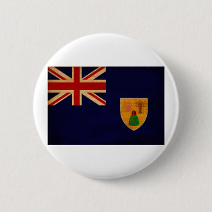 Türken und Caicos-Flaggen-Knöpfe Button