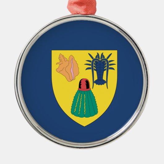 Türken und Caicos Ornament Aus Metall (Vorne)