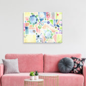 Türkenteibecken Aquarellmalerei auf Leinwand (Insitu (Wohnzimmer))