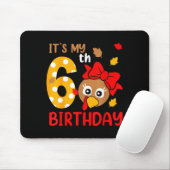 Turkey 6th Birthday Autumn Thanksgiving Party Boy Mousepad (Mit Mouse)