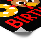 Turkey 6th Birthday Autumn Thanksgiving Party Boy  Poster (Ecke)