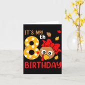 Turkey 8th Birthday Autumn Thanksgiving Party Boy Karte (Gelbe Blume)