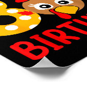 Turkey 8th Birthday Autumn Thanksgiving Party Boy Poster (Ecke)