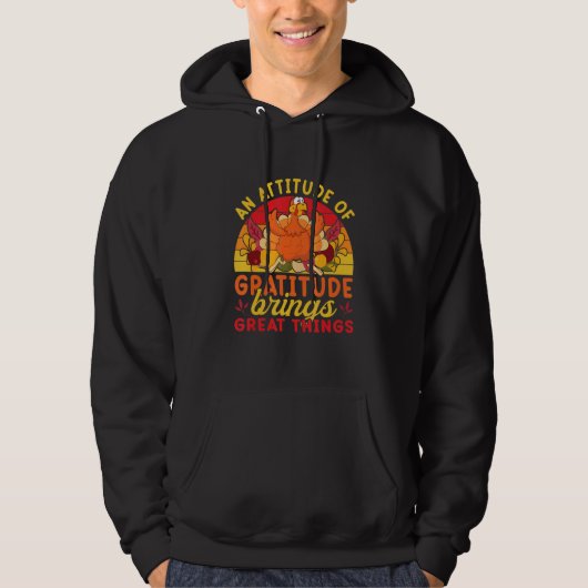 Turkey  An Attitude Of Gratitude Brings Great Thin Hoodie (Vorderseite)