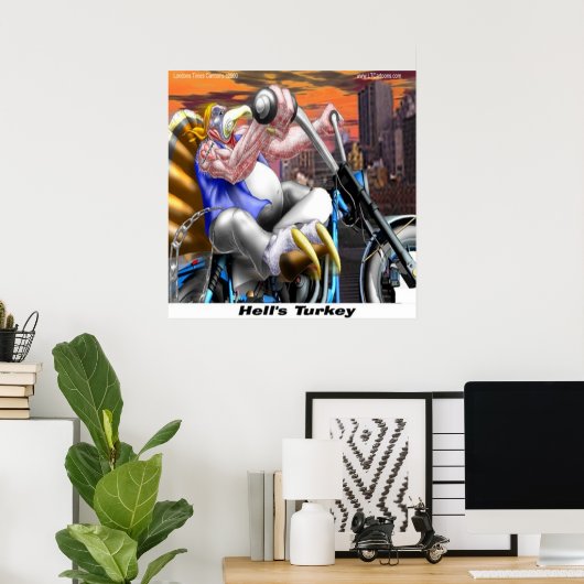 Turkey Biker Funny Poster (Heimbüro)