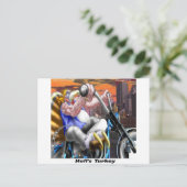 Turkey Biker Funny Postkarte (Stehend Vorderseite)