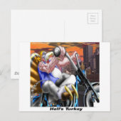 Turkey Biker Funny Postkarte (Vorne/Hinten)