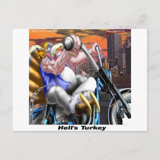 Turkey Biker Funny Postkarte (Vorderseite)
